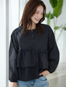 ふくれジャガードフリルブルゾン