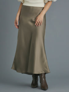 サテンマーメイドスカート