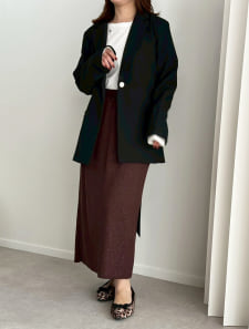 【U150サイズあり】ポケット付きラメリブタイトスカート