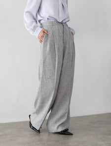 ミックスツイードタックパンツ