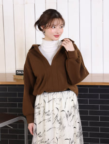 裏起毛スキッパーカットソー