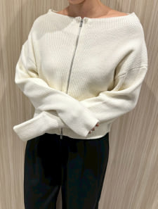 ダブルジップニットカーディガン