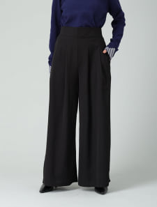 バックゴムツータックワイドパンツ