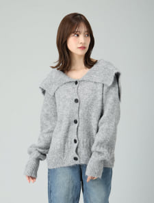 セーラーカラーニットカーディガン