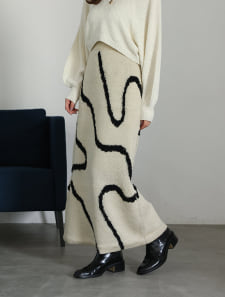 ラインジャガードニットタイトスカート