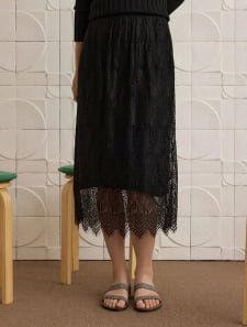 レースニットリバーシブルスカート