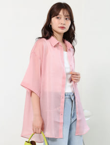 半袖シアーシャツ