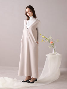 【U150サイズあり】ポケット付きフロントファスナーダンボールジャンパースカート