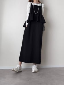 【cestmignon_mauセレクト】 ペプラムデザインドッキングキャミワンピース