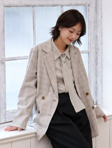 ダブルテーラードチェックジャケット