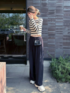 【kannaセレクト】 ツータックワイドパンツ