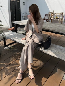 【kannaセレクト】 【2点セット】シングルジャケット×パンツセットアップ