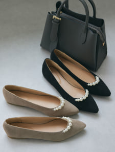 ラインパールフラットシューズ