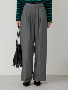 ベルトデザインタックワイドパンツ