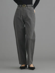 ローライズワイドストレートデニムパンツ