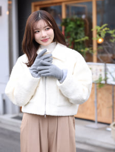 【スマホ対応】ウール調グローブ