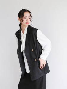 【2点セット】ダブルボタンジレ×バックゴムIラインスカート