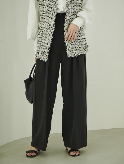 ハイウエストスラックスパンツ