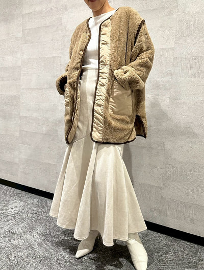 マルチウェイリバーシブルキルトボアブルゾン