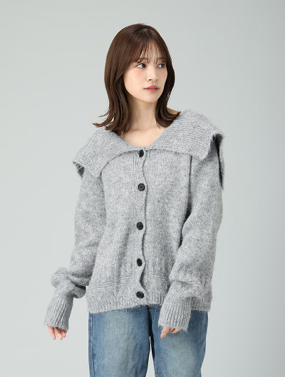 セーラーカラーニットカーディガン