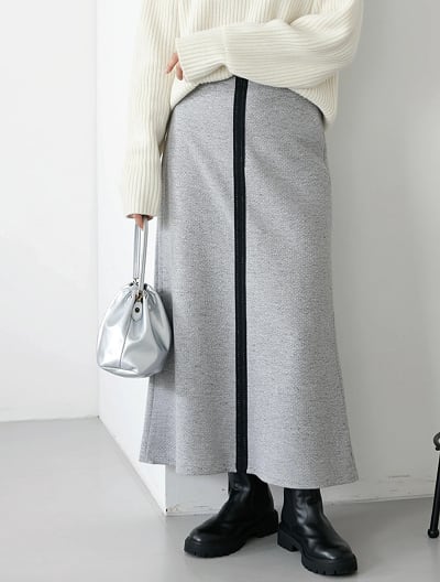 【2way】ミックスニットフレアスカート