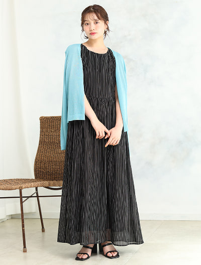 ストライプドロストワンピース