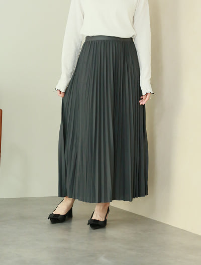 総ゴム細プリーツスカート