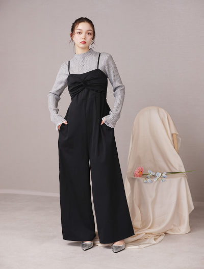 【U150サイズあり】リボンデザインオールインワン