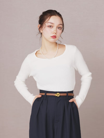 ビューティーラインリブニット