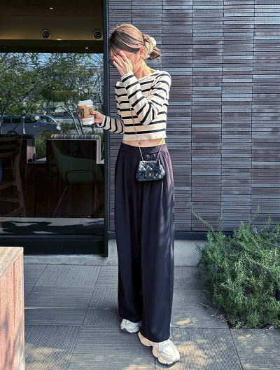 【kannaセレクト】 ツータックワイドパンツ