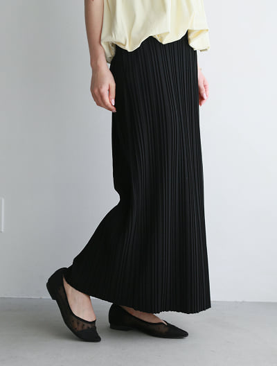 カットジョーゼット細プリーツナロースカート
