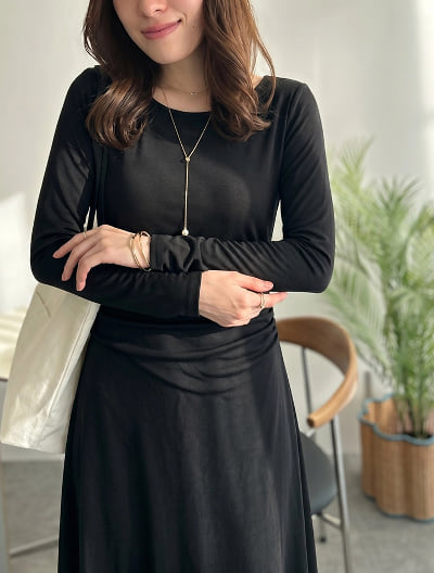 ウエストタックカットソーワンピース