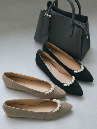 ラインパールフラットシューズ