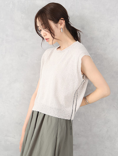 ラメニットノースリーブプルオーバー