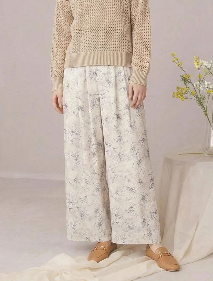 総柄フラワーリラックスパンツ