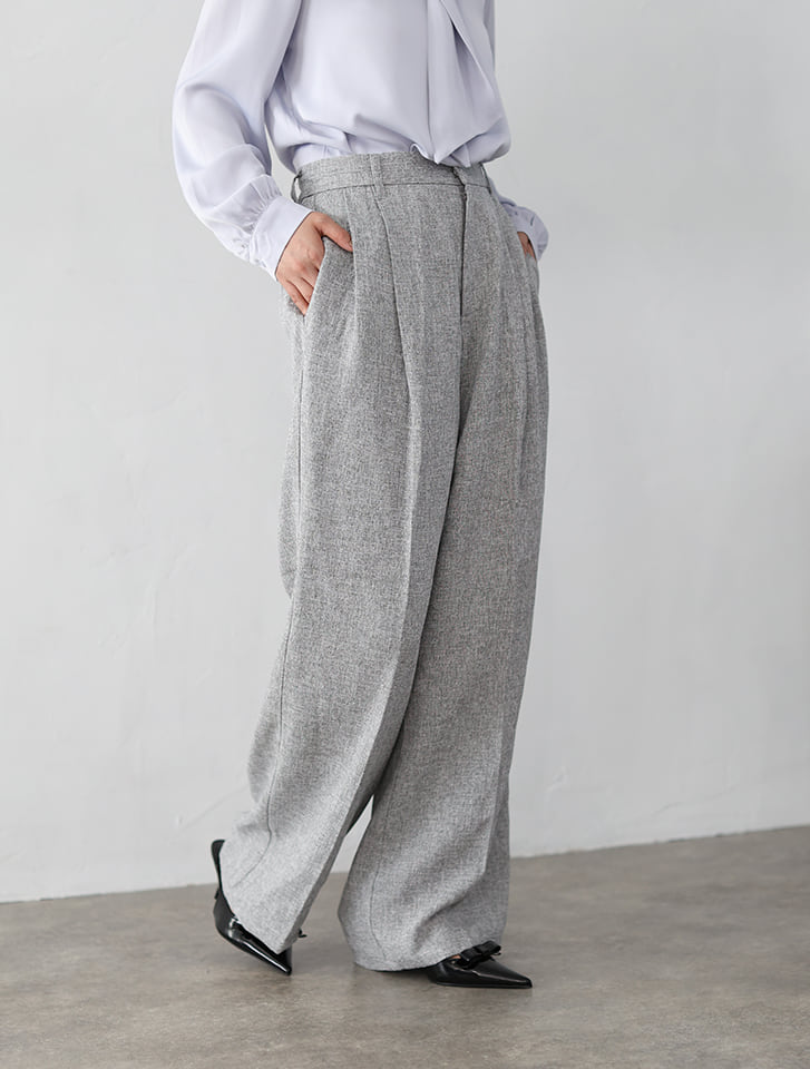 ミックスツイードタックパンツ