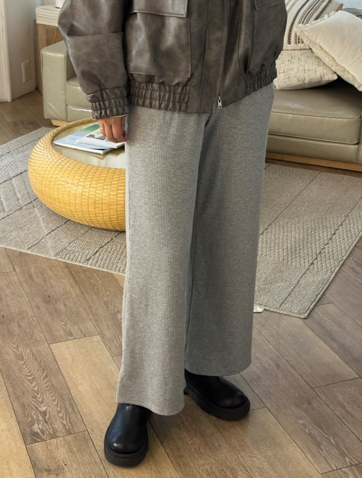 【U150サイズあり】ポケット付きリブパンツ