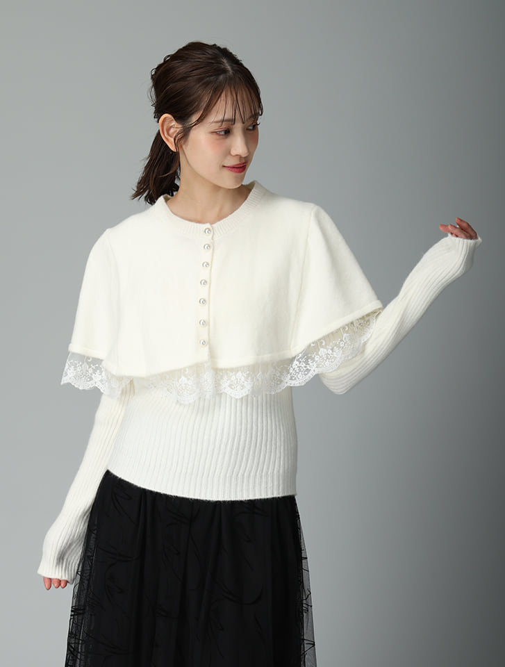 【取外し可】2wayケープ風ニット