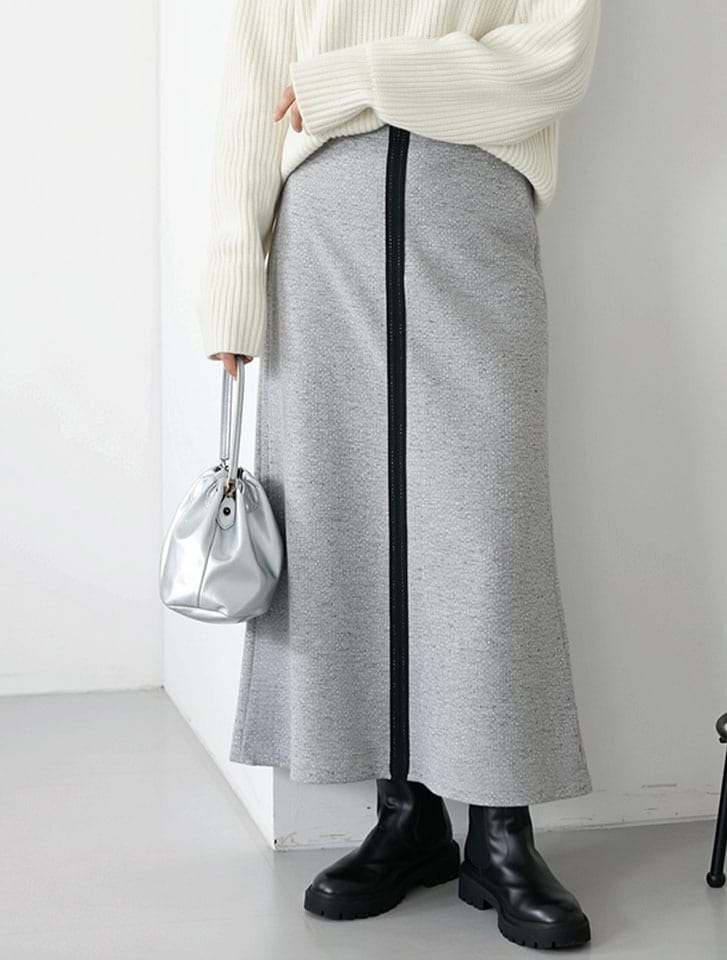 【2way】ミックスニットフレアスカート