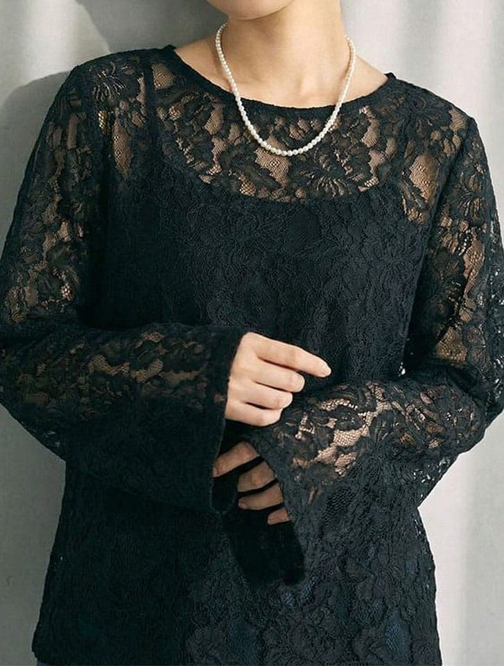 フロッキーレースブラウス