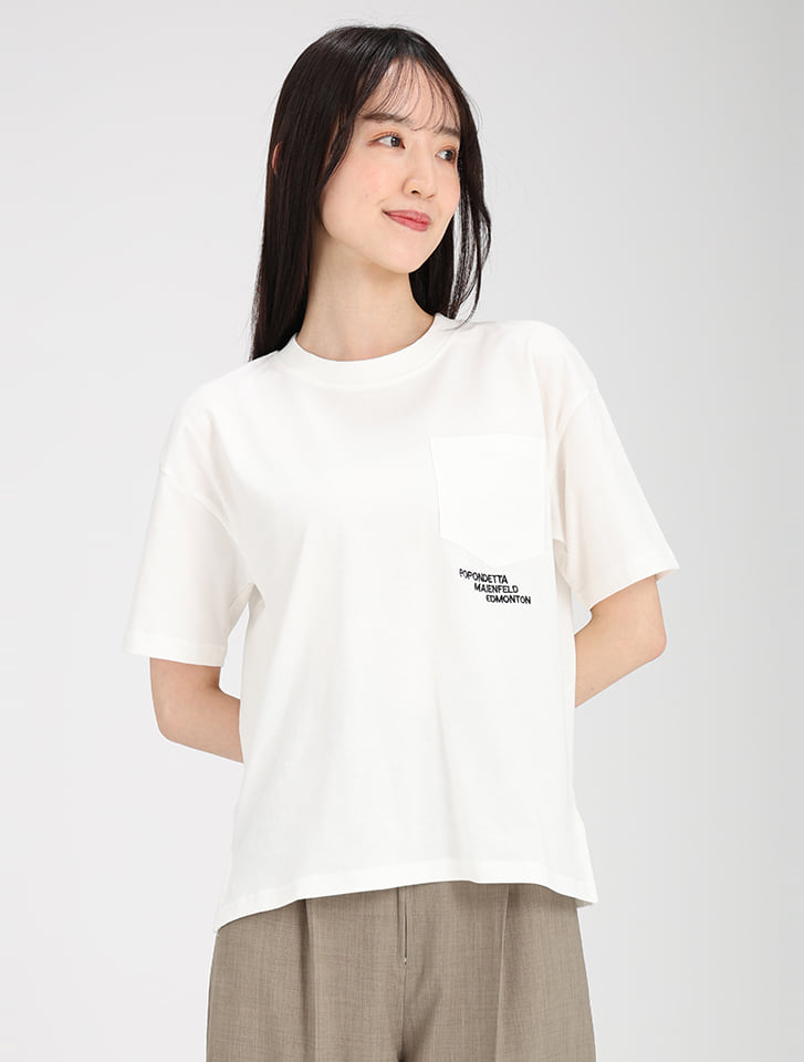 刺繍ロゴポケットTシャツ
