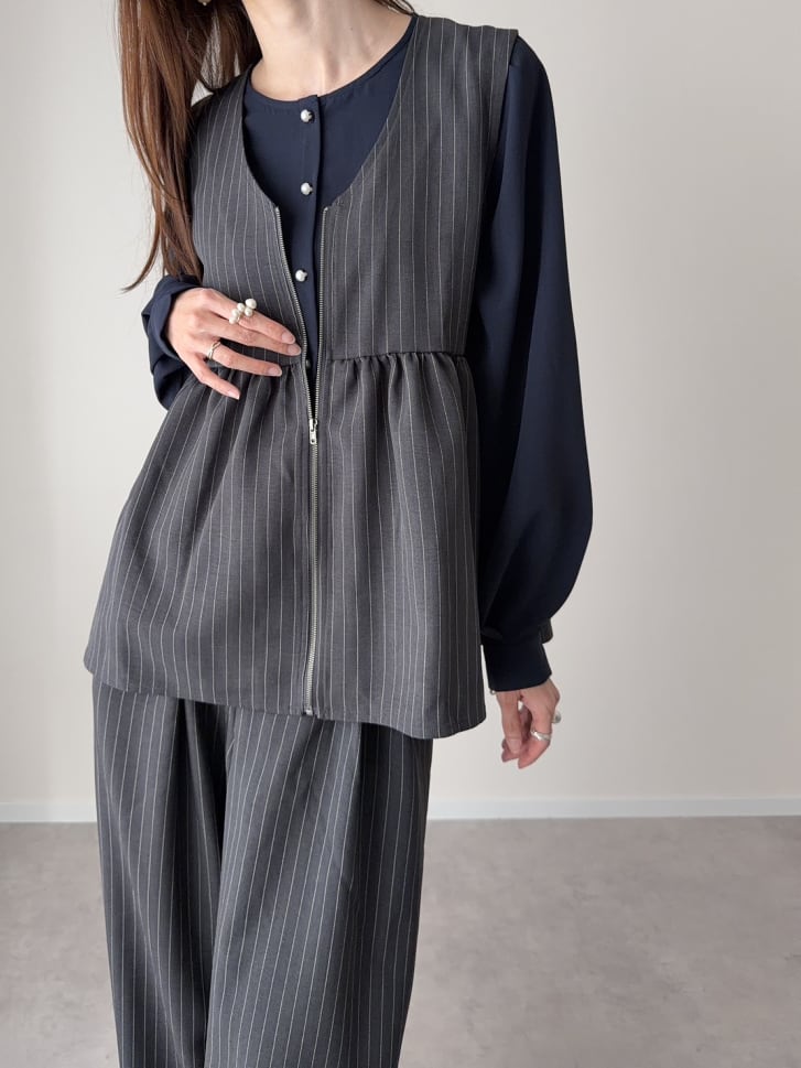 【SETUP対応】ペプラムZIPベスト