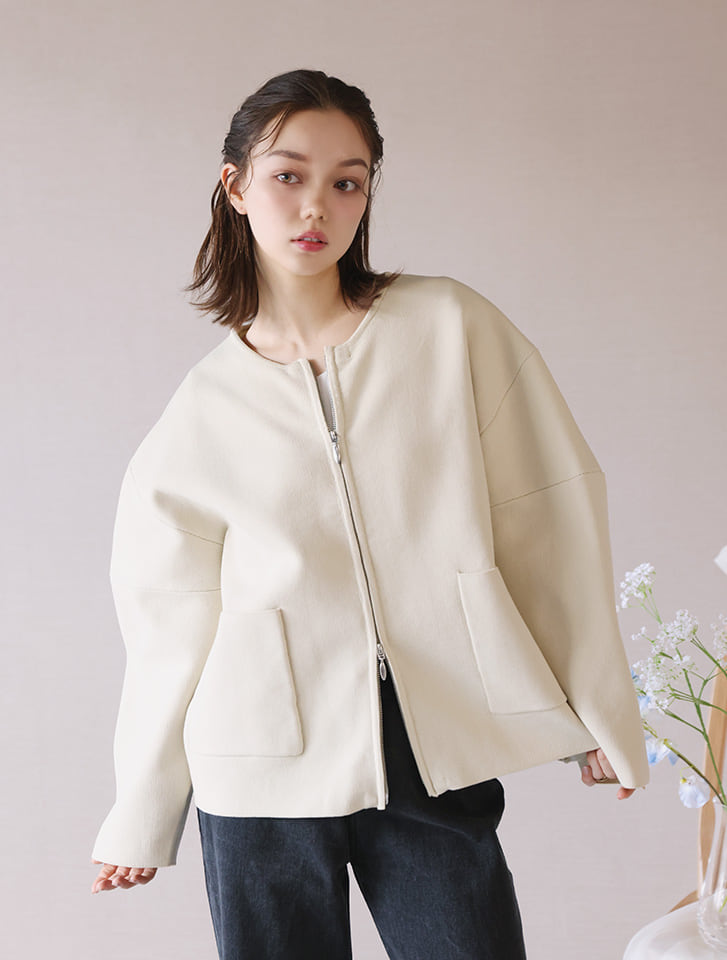 ニットジップジャケット