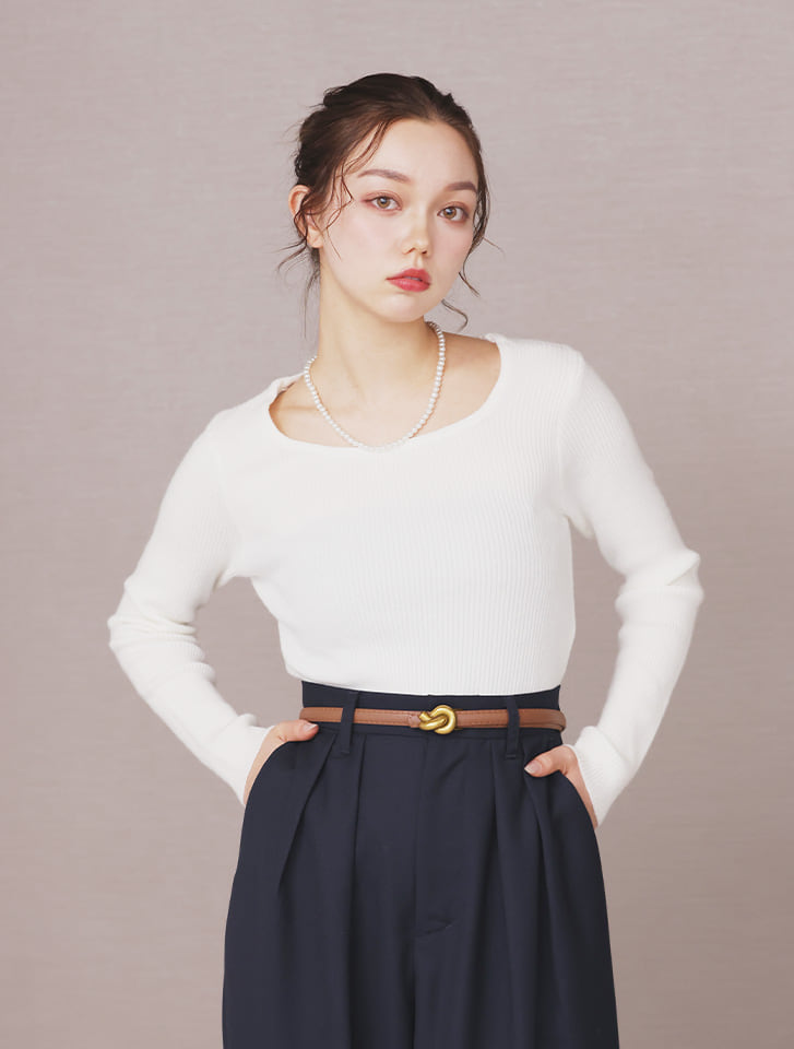 ビューティーラインリブニット