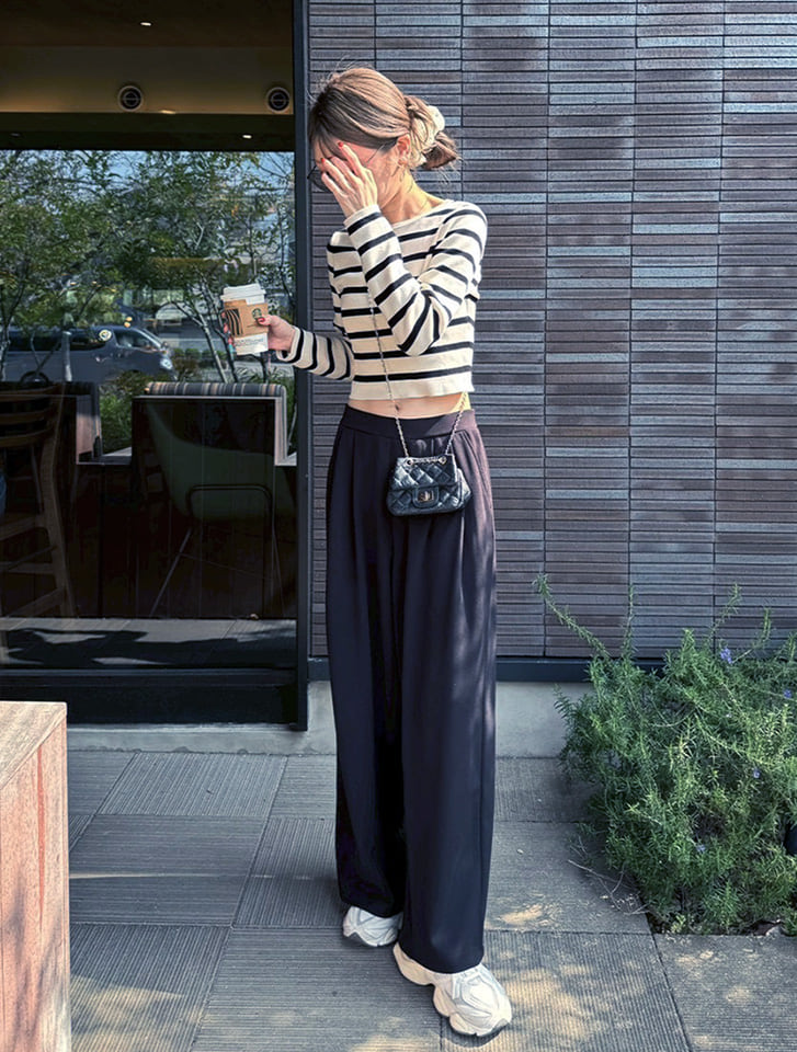 【kannaセレクト】 ツータックワイドパンツ