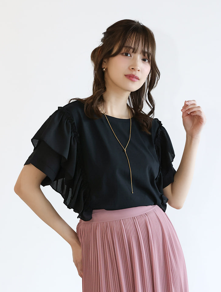 ドッキングフリルカットソー