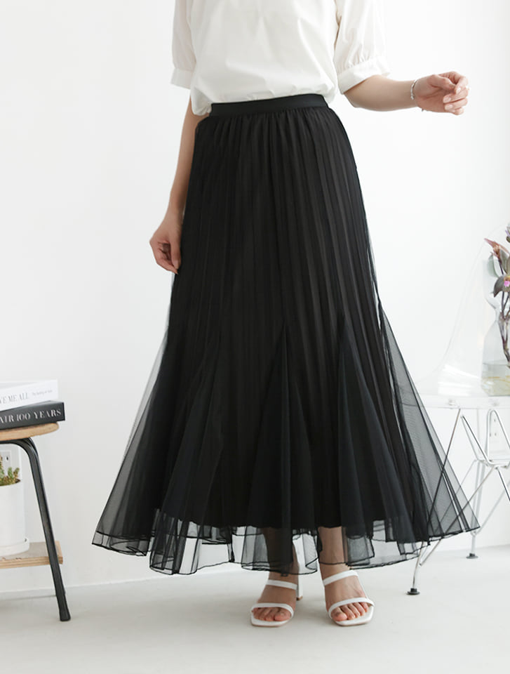 【kanaセレクト】マーメイドデザインプリーツチュールスカート
