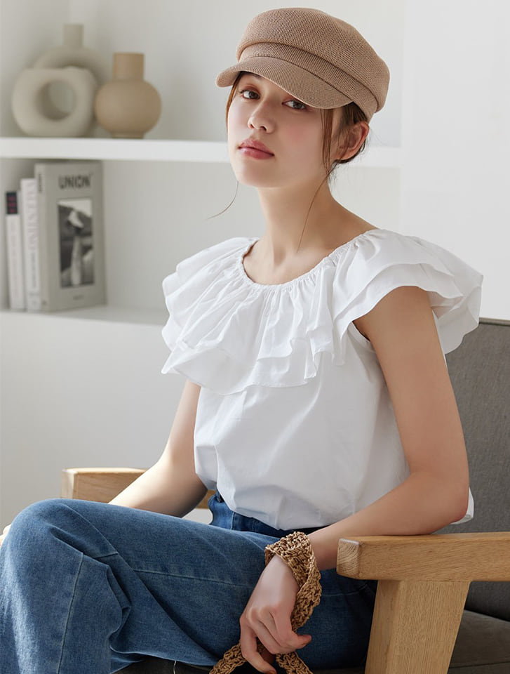 2wayフリルカラーブラウス