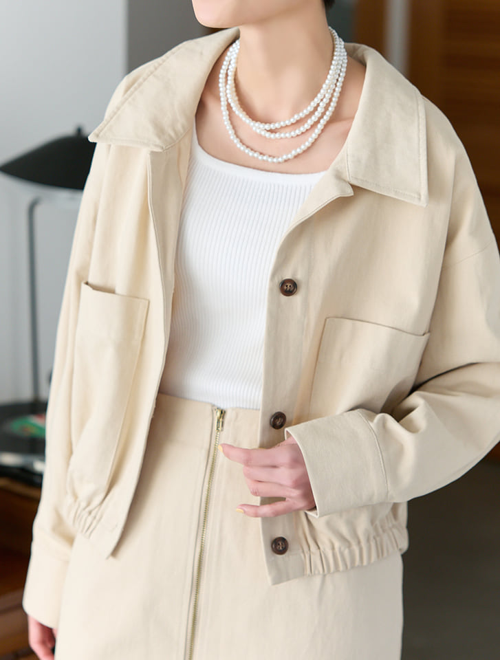 開襟オーバーシャツ