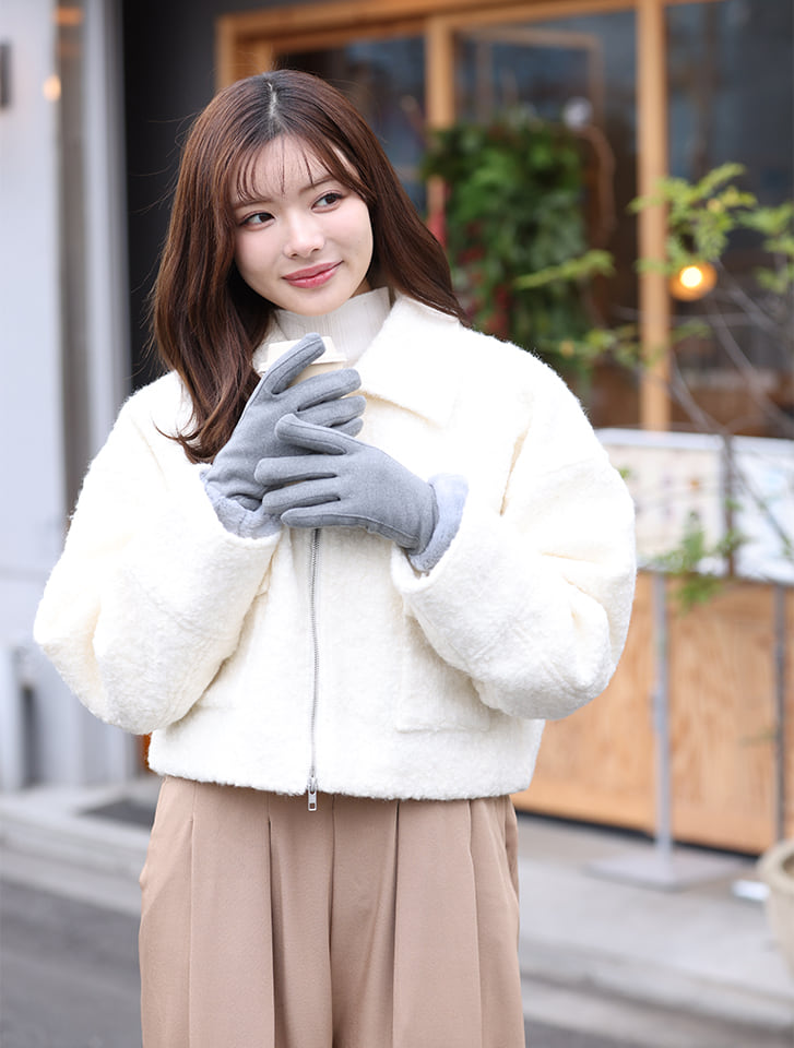 【スマホ対応】ウール調グローブ